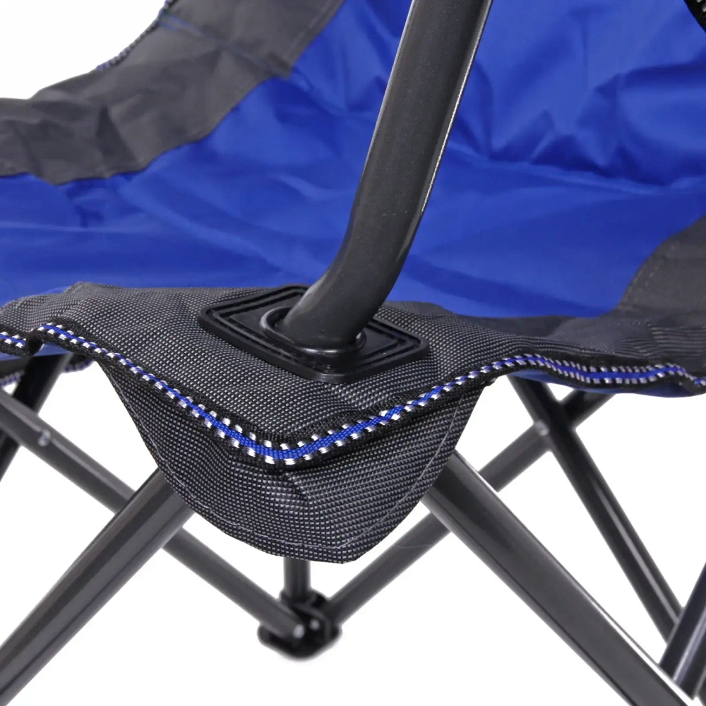 Кресло складное с подлокотниками до 120кг Турист 62*63*95см серо-синее