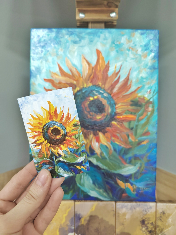 Наклейка на карту "Яркий подсолнух"