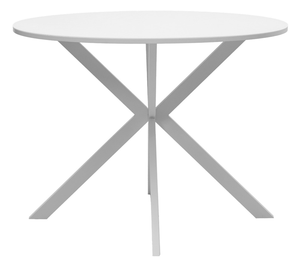 Стол М-City DISAUR Вега D100 Белый, стекло, Белый каркас