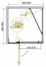 Душевой уголок Cezares Slider 99х85 SLIDER-AH-1-100-80/90-GRIGIO-NERO стекло серое тонированное/профиль черный матовый