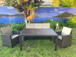 Комплект мебели под искусственный ротанг для отдыха Калифорния «California Maxi Triple Set» арт.77787/77770/536 КД П