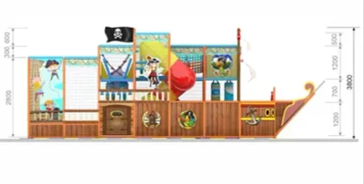 Детский игровой лабиринт «Пиратский корабль» 40,3 м² (6*9,5*4,1 м)