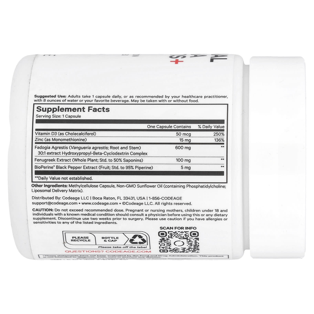 Codeage, Liposomal Fadogia Agrestis +, 60 капсул