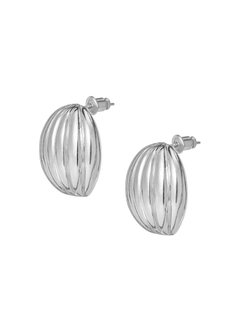 Серьги круглые с засечками, серебро