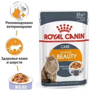 Пауч для кошек, Royal Canin Intense Beauty, с чувствительной кожей или проблемной шерстью, в возрасте от 1 года до 7 лет, в желе