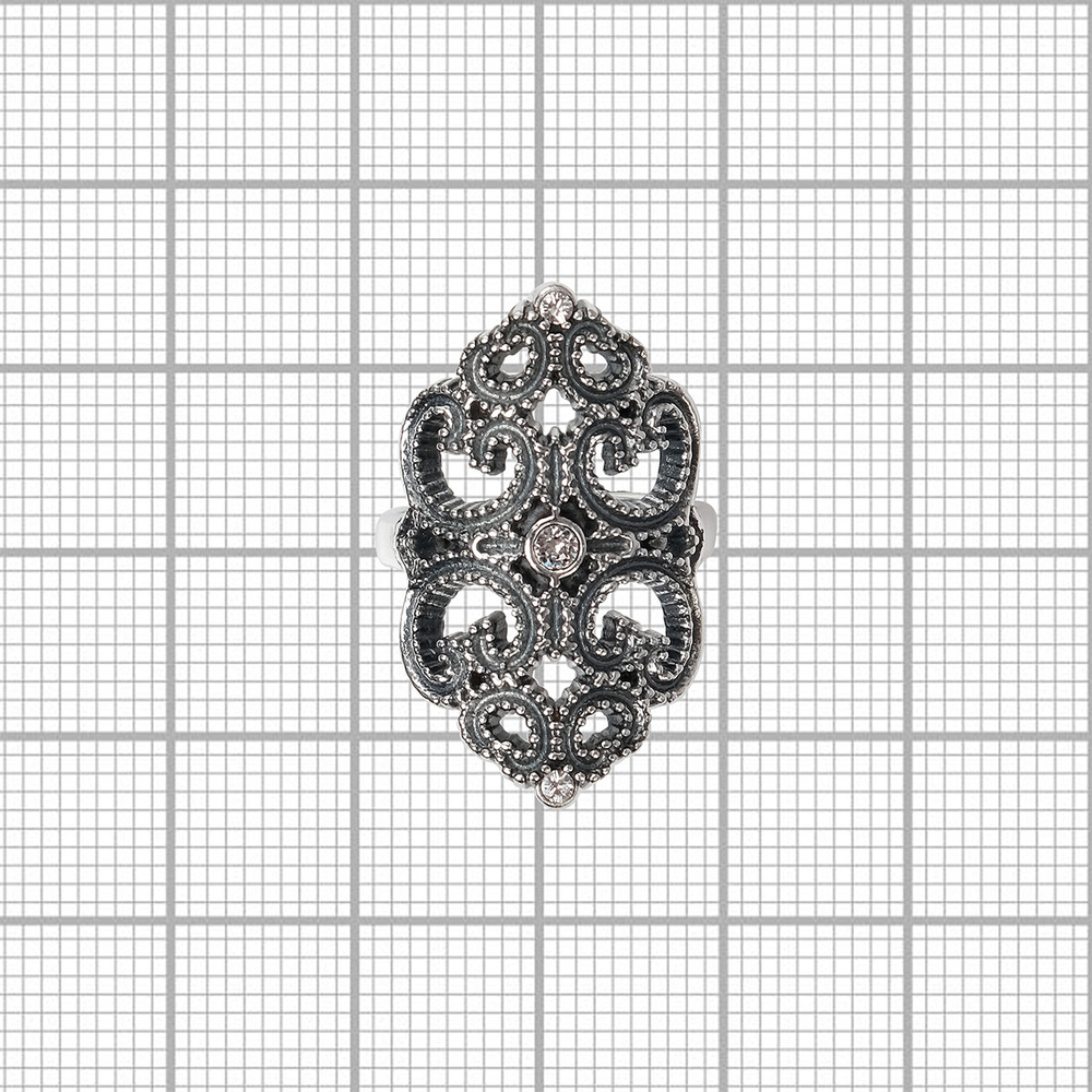 "Касарель" кольцо в серебряном покрытии из коллекции "Antique" от Jenavi