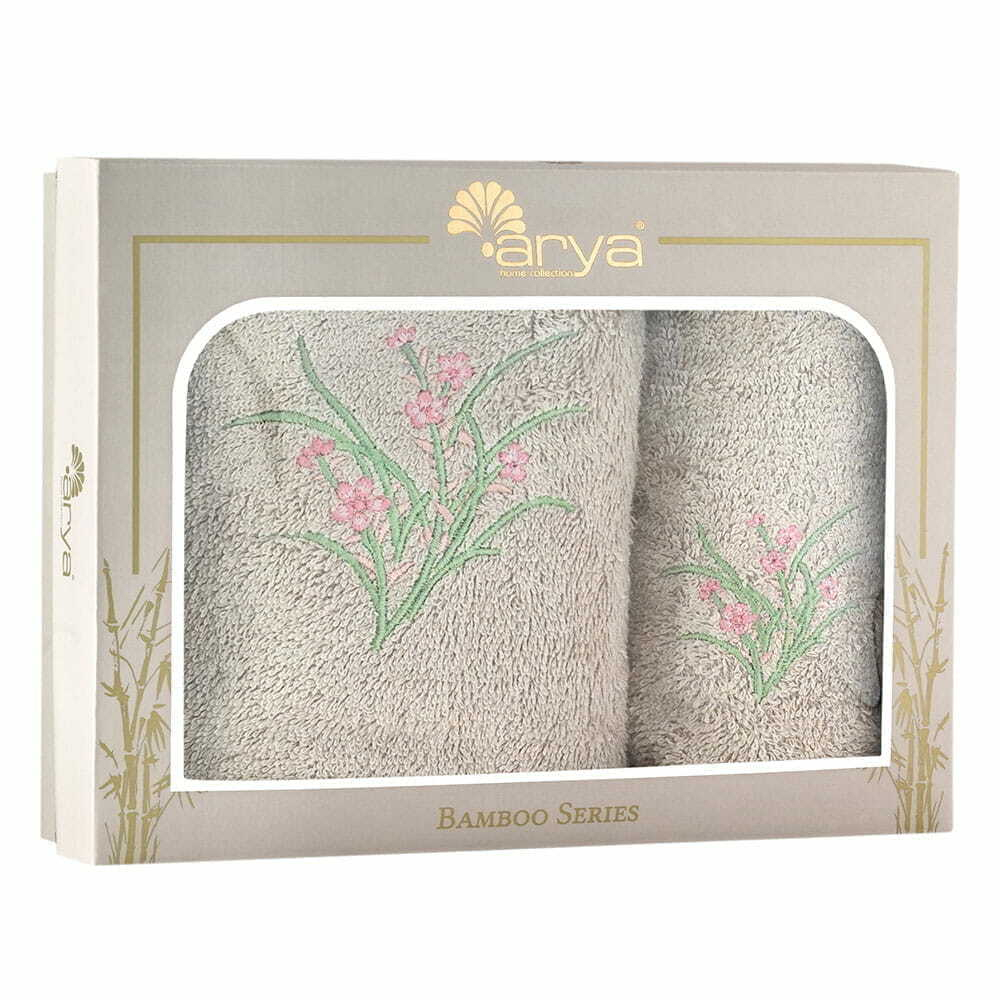 Набор полотенец 2шт 50х90,70х140 Arya home Jaune бежевый