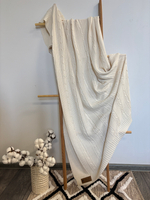 Вязаный плед "Косы" 110х170см (натуральный)