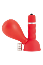 Вибратор на сосок с грушей красный 8 см
