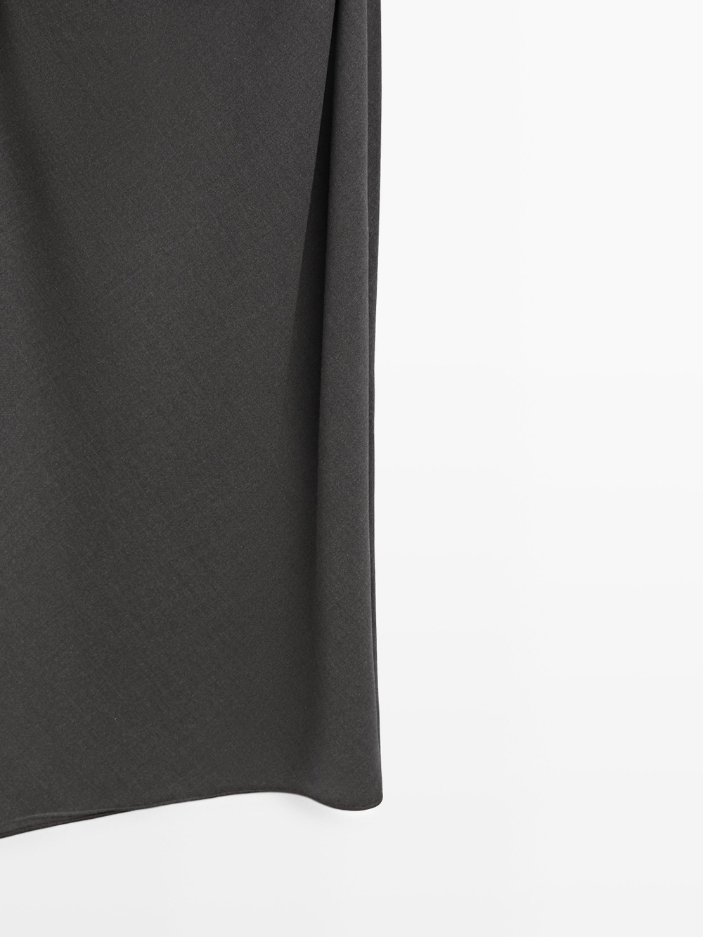 Massimo Dutti Длинное платье с воротником -Limited Edition, шоколадно-коричневый