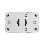 Розетка накладная 2-местная б/з STEKKER, PST10-502-20, пластик АВS, 250В, 16А, IP20, серия Basic, белый 50075