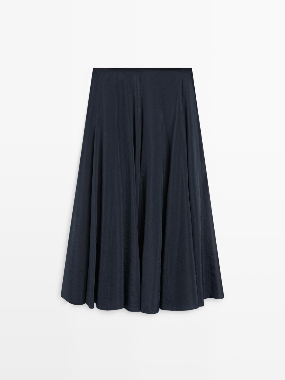 Massimo Dutti Юбка миди со складками, темно-синий