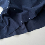 Фланель Редкий горошек на темно-синем фоне