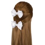 Бант для волос НАБОР 2 шт. и 1 шт., 10х8 см, на заколке, белый, АССОРТИ, MONTE VITA, 457119