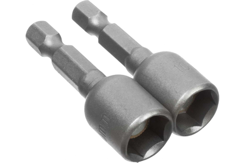 Биты с торцевыми головками сталь CrV, 1/4" Е, 10 мм - 45 мм, 2 шт., (уп.)---