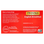 Twinings, Pure Black Tea, English Breakfast, 50 чайных пакетиков, 100 г (3,53 унции)