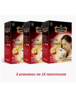 Растворимый вьетнамский кофе King Coffee and Creamer (кофе и сливки, 2 в 1), 3 упаковки по 15шт.