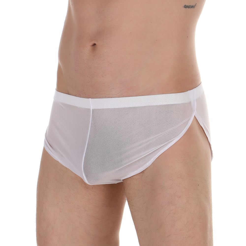 Мужские трусы-шорты белые прозрачные Joe Snyder