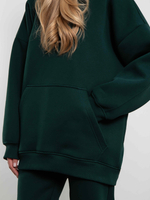 Худи женское оверсайз с начесом basis Малахит