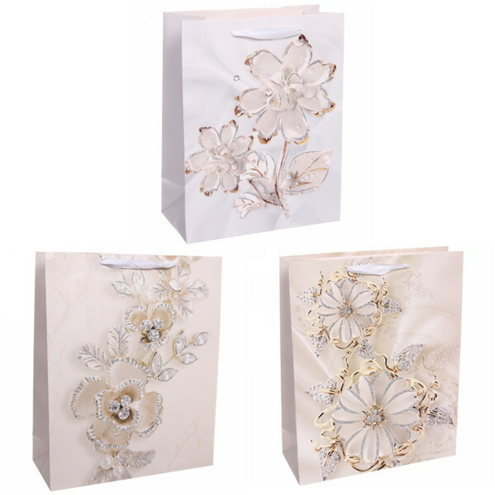 Пакет подарочный «Цветочные украшения» 31*40*12 см