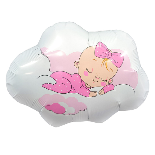 Шар фольга фигура Малышка на облаке 65/60см