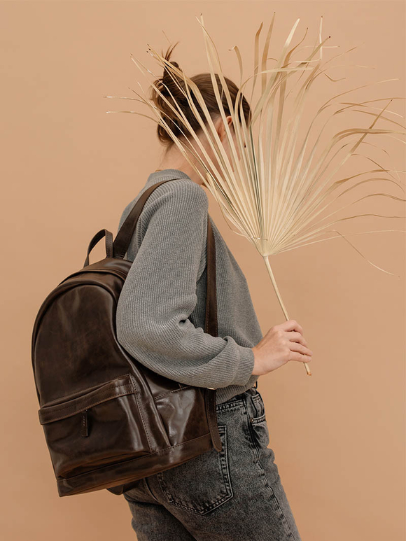 рюкзак закругленный темно-коричневый L