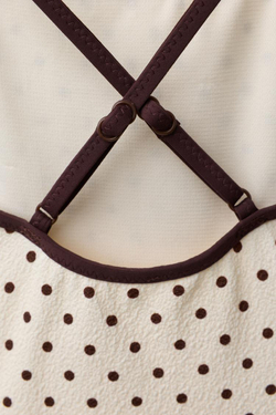 ZARA КУПАЛЬНИК С ТЕКСТУРОЙ И ГОРОШКОМ, ЭКРЮ