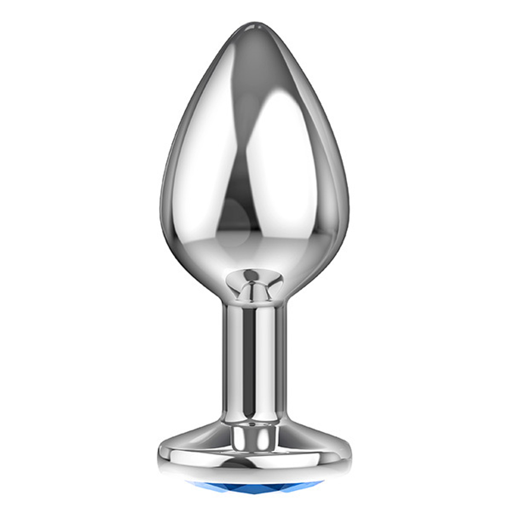 Анальная пробка 8см с голубым кристаллом Lola Games Diamond Light blue Sparkle Large 4010-04Lola