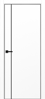Межкомнатная дверь Optima Porte НЕАПОЛЬ 204 Молдинг SB (чёрный), Алюминиевая кромка SB (матовый чёрный) с 4-х сторон