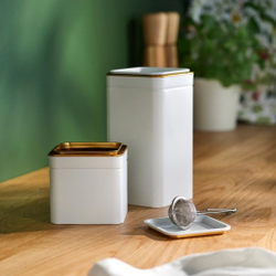 БЛОМНИНГ BLOMNING Банка для кофе/чая 10x10 см, кремовая