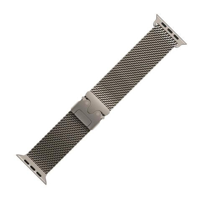 Титановый миланский сетчатый браслет Apple Titanium Milanese Loop, светлый, для Apple Watch 44, 45, 46 мм и Ultra 2–3 Браслет из переработанного титана с пряжкой парашютного типа