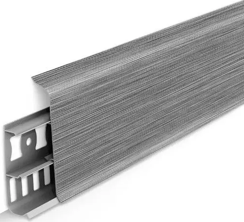 Плинтус Деконика 70мм 2,2м 187 Алюминий темный