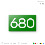 Номер на дверь 680, табличка на дверь для офиса, квартиры, кабинета, аудитории, склада, зеленая 120х70 мм, Айдентика Технолоджи