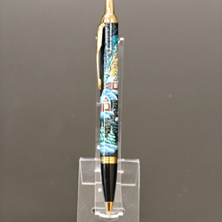 Ручка "Деревенский пейзаж" с ручной росписью Палех в коробке