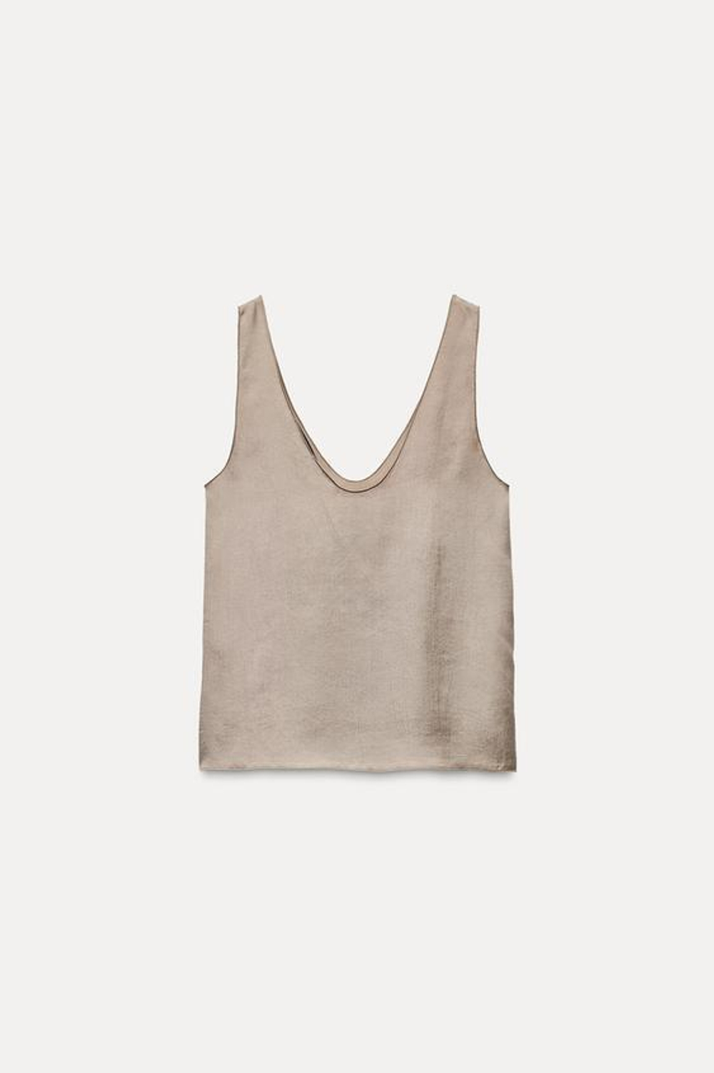 ZARA СТРУЯЩИЙСЯ ТОП — ZW COLLECTION, ОХРА