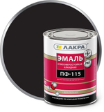 Эмаль ПФ-115 ЛАКРА глянцевая цвет черный (0,9кг)