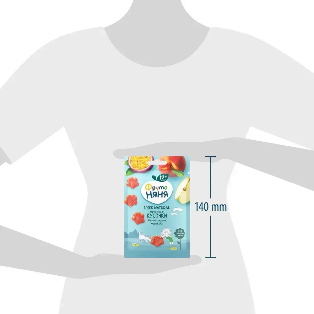Фруктовые кусочки ФрутоНяня яблоко, персик, маракуйя, 15 г