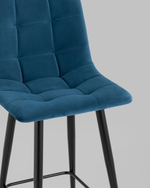 Стул полубарный Джанго велюр синий 2 шт.