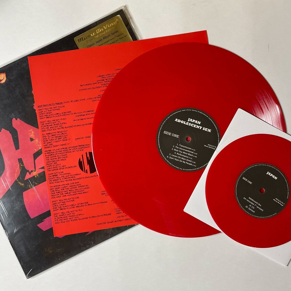 Винтажная виниловая пластинка LP Japan Adolescent Sex (EU 2012) (Red Vinyl) Limited Edition и 7 дюймов