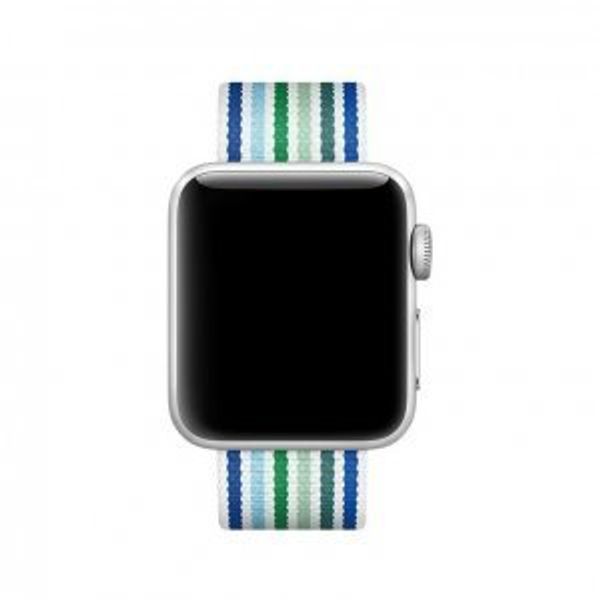 Ремешок COTEetCI W30 Nylon Rainbow Band (WH5251-WB-42) для Apple Watch 44мм/ 42мм Бело-Синий