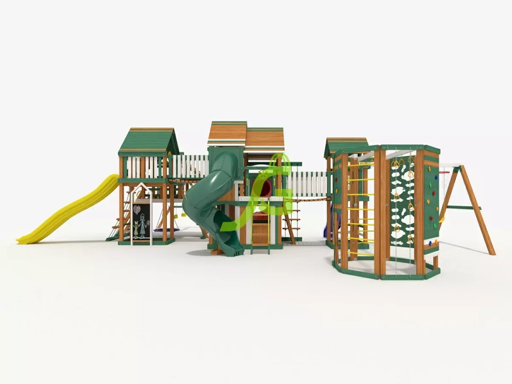 Большая детская игровая площадка с домиком