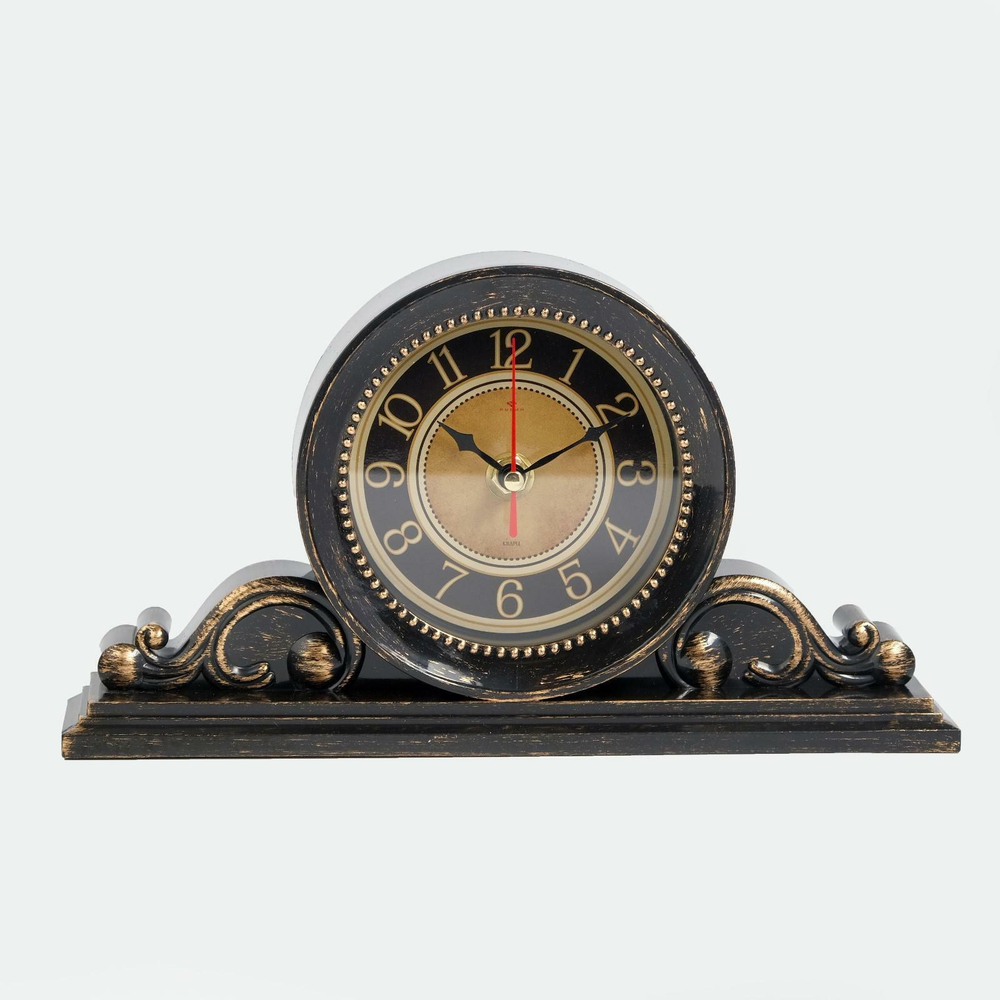 Часы настольные 26х14см. Рубин "Классика" черный с медным