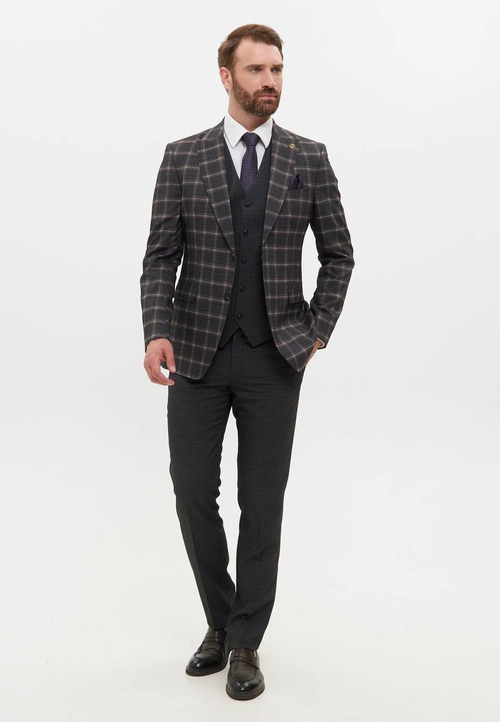 Костюм серый клетка Simoni Mariotti