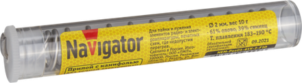 Припой Navigator 93 099 NEM-Pos01-61K-2-F10 (ПОС-61, колба, 2 мм, 10 гр)