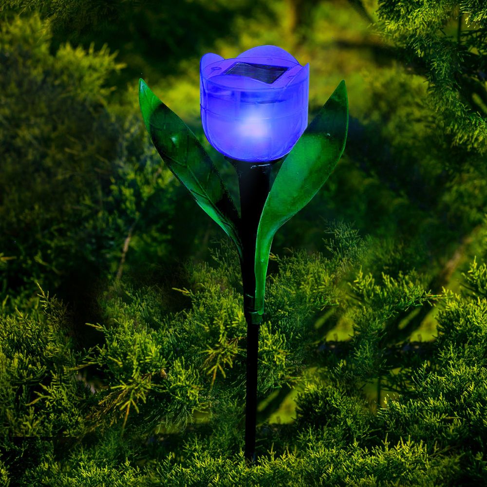 USL-C-453-PT305 PURPLE TULIP Садовый светильник на солнечной батарее Лиловый тюльпан. Белый свет. 1xLR аккумулятор в-к. IP44. TM Uniel.