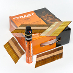 Реечные гвозди по дереву тип D34 (3,05х75, RIEG гальв. кольц. накат., 2000 шт/уп+2 баллона) FEDAST