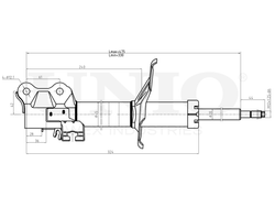 Амортизатор газовый передней подвески правый UNIO SAB-10019