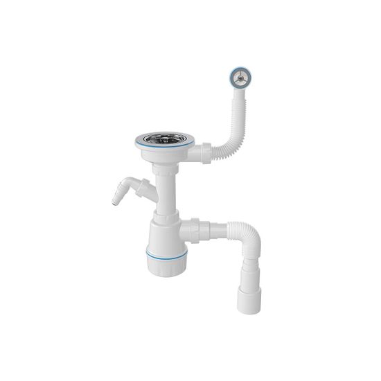 Сифон для керамической мойки NOVA 3 1/2" с круглым переливом 1048 СТОП