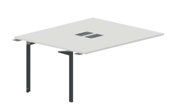 Составной стол на 2 рабочих места 158х136,6х75см (2 металлических  аутлета) - приставной элемент