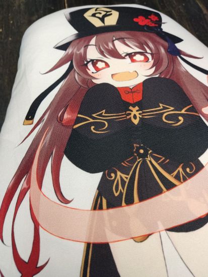 Подушка фигурная Genshin Impact, Ху Тао, на молнии, картинка с двух сторон